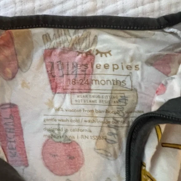 Little Sleepies Fast Foodies 18-24 month - Picture 2 of 2